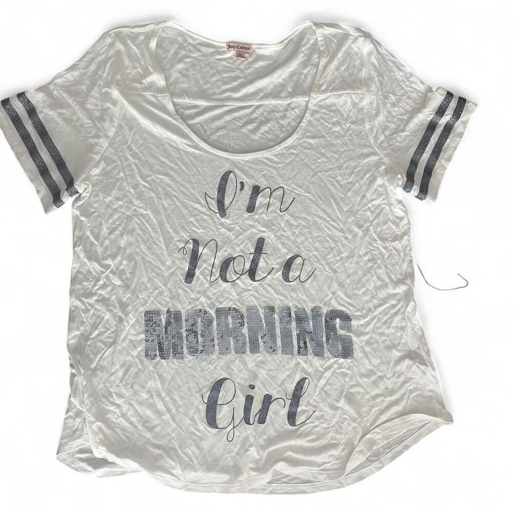 White Juicy Couture cotton shirt with silver glitter